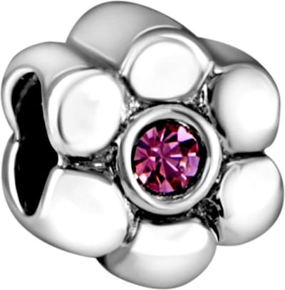 Quiges - 925 - Zilveren - Bedels -Sterling zilver - Beads - Bloem Kraal Charm - Geschikt – voor - alle bekende merken - Armband Z039