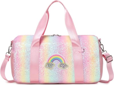 Regenboog Glitter Ballettas voor Kinderen met Nat Vak - Sporttas voor Meisjes