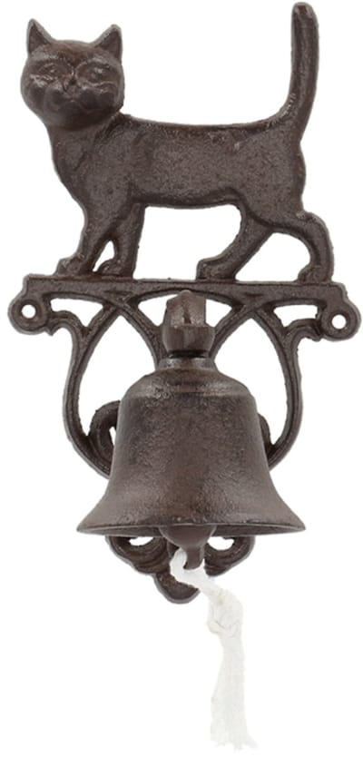 Esschert design Deurbel poes - gietijzer - L35 cm - vintage - klassieke deurbel