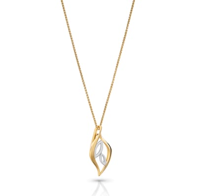 Orphelia 'Charlotte' Dames 925 Sterling Zilveren Ketting met Hanger - Zilver/Goud ZH-7523/G