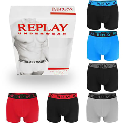 Replay BM331 - Heren Boxers - Set van 6 - Katoen - Logo - Maat L