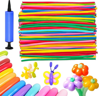 200 Stuks Gemengde Kleur Ballonnen voor Modelleren met Grote Luchtpomp voor Verjaardagsfeest en Bruiloft Decoratie