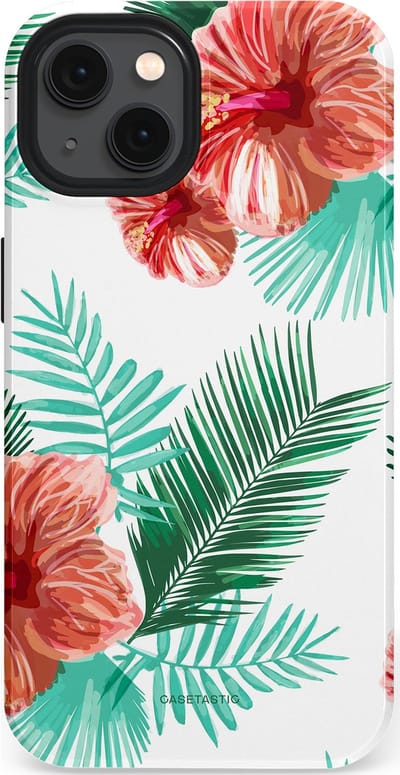 Casetastic Hoesje Geschikt voor Apple iPhone 13 Magsafe - Stijlvolle Beschermende Duo-layer Case - Exotisch Roze Flora