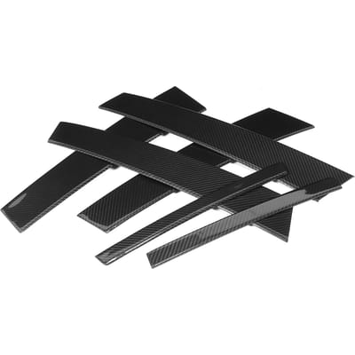 6 Stuks Deur B-stijl Paneel Decal Trim Covers Droge Koolstofvezel voor 3 Serie F30 2012 2018 black