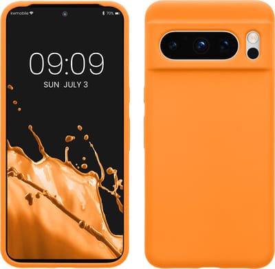 kwmobile telefoonhoesje geschikt voor Google Pixel 8 Pro - Hoesje met siliconen coating - Smartphone case in fruitig oranje