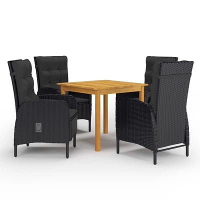 vidaXL - 5-delige - Tuinset - zwart
