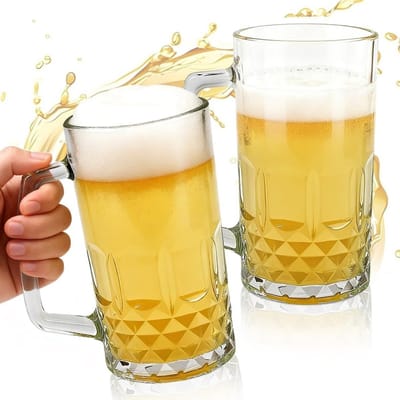 Traditionele bierpullen set van 2 - Perfect voor feestjes, cadeau-idee en bierliefhebbers