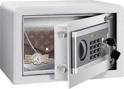KESSER Luxe Elektrische Kluis – Cijferslot & Sleutel – Voor Thuis en Kantoor – Extra Veilig – Compact Design – Zilver