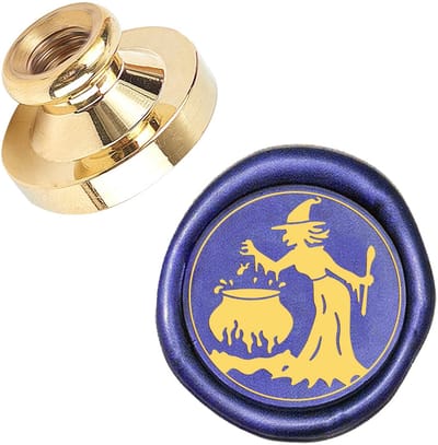Dailygoody - Afdichting Wax Stempel Heks - Vervangbare Sealing Stamp Head - Halloween Decoratie - Perfect voor Uitnodigingen - Creatieve Gift Decorati