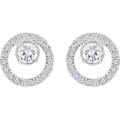 Swarovski Creativity Circle Rhodium Plated Creativity Oorbellen Damesoorbellen Wit 5201707 Box (Random Color) white