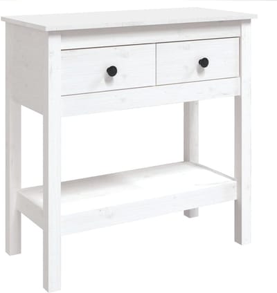 Consoletafel Grenenhout - Bijzettafel Haltafel - Opbergen Decoreren - Massief Hout - 75 x 35 x 75 cm - Wit