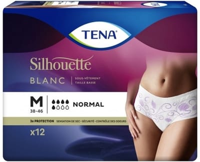 TENA Silhouette Normal Low Waist - M - Wit - 12 stuks