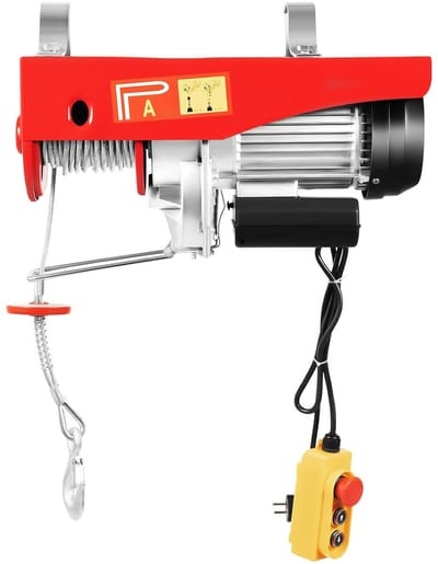 Elektrische Takel - Hijsapparaat - Zware Lasten Hefen - Oververhitting Bescherming - 1000 kg Capaciteit - Rood Zilver