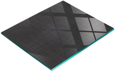 Duurzame en stijlvolle glazen snijplank met linnenstructuur, 60x52 cm