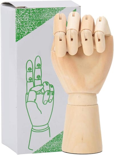 Houten Art Mannequin Hand - Houten Hand - Schetsmodel - Artistieke Gewrichten - Flexibele Vingers
