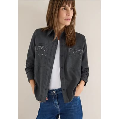 Flanellen blouse met studs