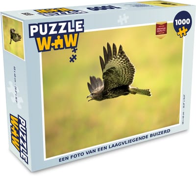 Puzzel Een foto van een laagvliegende buizerd - Legpuzzel - Puzzel 1000 stukjes volwassenen