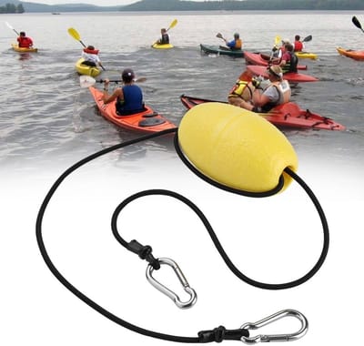 Dailygoods- Ankerkabel met Dubbele Roestvrij Stalen Clips - Nylon Koord - Drijfboei - 4mm Dikte - Lichtgewicht 64g - Geschikt voor Bootaccessoires - Driftlijn