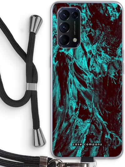Case Company® - Hoesje met koord geschikt voor Oppo Find X3 Lite hoesje met Koord - Ice Age - Telefoonhoesje met Zwart Koord - Bescherming aan alle Kanten en Over de Schermrand