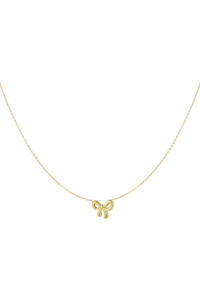 Ketting - Yehwang - Goudkleurig - Strik - Verstelbaar - Trendy - Stainless steel - Sieraden