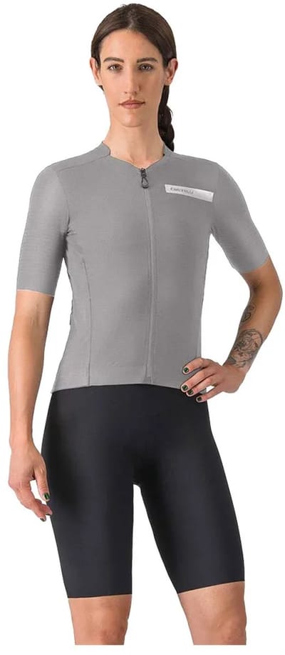 Castelli Premio Evo Korte Mouw Wielertrui Grijs M Vrouw
