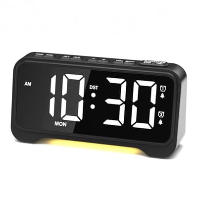 Digitale Wekker met 2 Wekkers, Snoozefunctie, Instelbaar Helderheid en Volume, 12/24U, Nachtlicht en Weekend Modus
