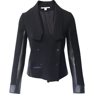 Diane Von Furstenberg Cropped Blazer in Zwart Triacetaat