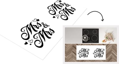 Keukenloper - Loper keuken - Trouwen - 'Mrs & Mrs' - Quotes - Spreuken - 120x60 cm - Keukenloper vinyl