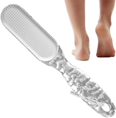Voetvijl - Pedi scrub - Voeten verzorgen - Dubbelzijdig ontwerp - 23 cm - Zilver