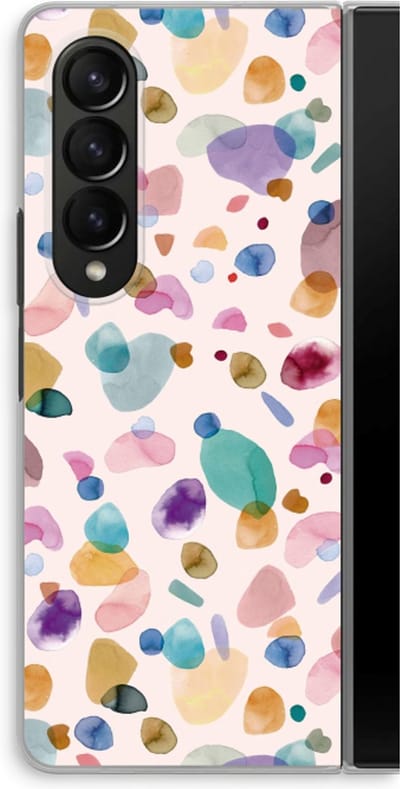 Case Company® - Hoesje geschikt voor Samsung Galaxy Z Fold4 hoesje - Terrazzo Memphis - Soft Cover Telefoonhoesje - Bescherming aan alle Kanten en Schermrand
