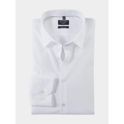 OLYMP No. Six super slim fit overhemd - mouwlengte 7 - wit - Strijkvriendelijk - Boordmaat: 39
