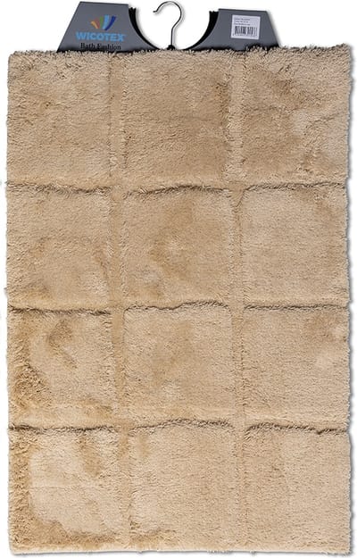 Wicotex - Badmat ruit Taupe - Badmat - Antislip onderkant - Afmeting 60x90cm