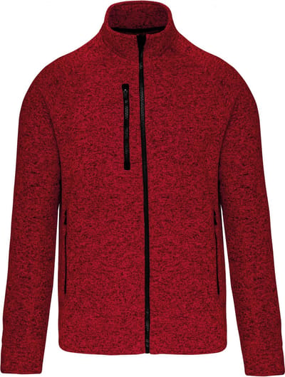 Kariban Heather herenvest met rits K9106 - Red Melange - 3XL