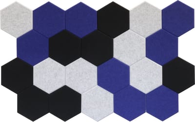 Akoestische wandpanelen Hexagon - Diverse kleuren PET-vilt - Set van 22