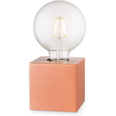 Home Sweet Home - Klassieke tafellamp Dry Vierkant - Koper - 8,5/8,5/8,5cm - bedlampje - geschikt voor E27 LED lichtbron - gemaakt van Metaal