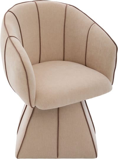 Chenille Draaistoel - Kameelbruine Fauteuil - Ergonomische Leesstoel - 56x54x74,5cm - 360 Graden Draaibaar - Woonkamer Kameelbruin