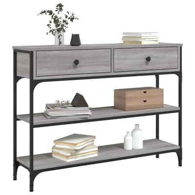 vidaXL - Wandtafel - 100x25x75 - cm - bewerkt - hout - grijs - sonoma - eikenkleurig