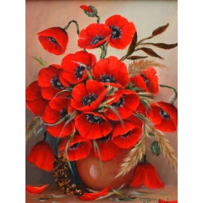 5D DIY Diamant Broderie Point De Croix Gypsophile Fleur Diamant Mosaïque Diamant Peinture Décor 20X30CM red