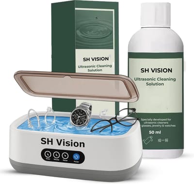 Ultrasoon Reiniger 640 ml – Brillenbad – Brillenreiniger – Sieraden Reiniger – Ultrasoon Reinigingsapparaat – Inclusief Reinigingsvloeistof 50 ml + Microvezeldoekje – SH Vision