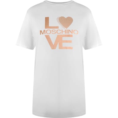 Love Moschino T-shirt Met Opvallend Logo In Wit