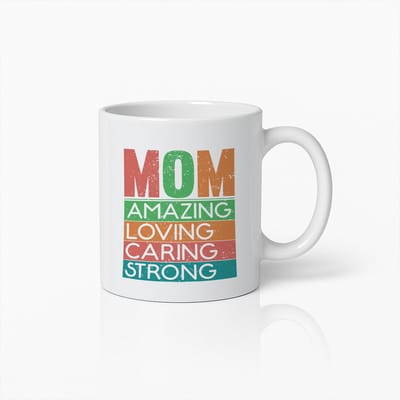 Mama Geweldig Lief Zorgzaam Sterk Mok 330ml – Inspirerend Cadeau voor Moeders, Koffiebeker voor Mama