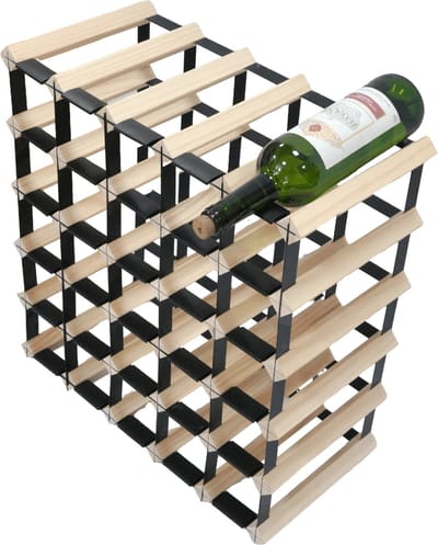 Vinata Marano wijnrek - blank - 30 flessen - wijnrekken - flessenrek - wijnrek hout metaal - wijnrek staand - wijn rek - wijnrek stapelbaar - wijnfleshouder - flessen rek