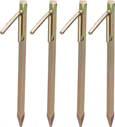 Grondpennen 4 stuks - Stormharing - Tentharing - Rotspen - Spijkerharing - Goud - Ø16 X 300MM - Koolstofstaal
