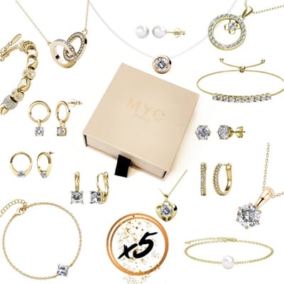 5 verrassingsjuwelen in geschenkverpakking - Oostenrijks kristal