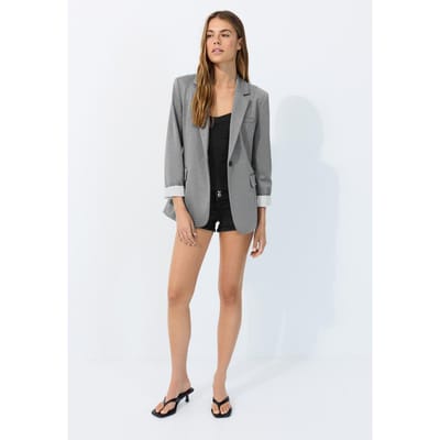 Stradivarius Basic gebreide blazer  Donkergrijs XS