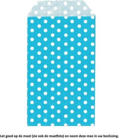 Papieren Zakjes - Blauw met witte stippen – 25 Stuks – Wit – 8 x 15 cm – Gift Bag – Geschenkzakjes – Cadeau – Cadeauzakjes - Fournituren - Traktatie - Snoep - Koek - Papier is beter voor het milieu - Blue