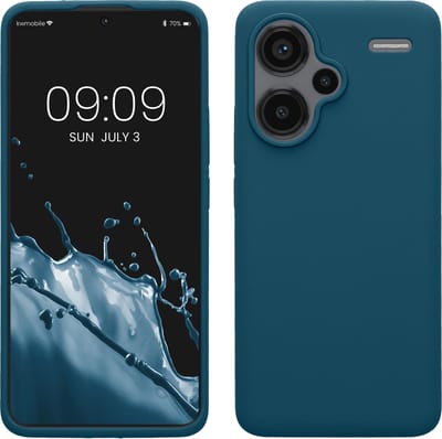 kwmobile telefoonhoesje geschikt voor Xiaomi Redmi Note 13 Pro+ 5G / Redmi Note 13 Pro Plus 5G - Hoesje met siliconen coating - Smartphone case in mat petrol