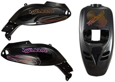 Piaggio Typhoon Stickerset - Cyclone - Geel/Paars Cameleon
