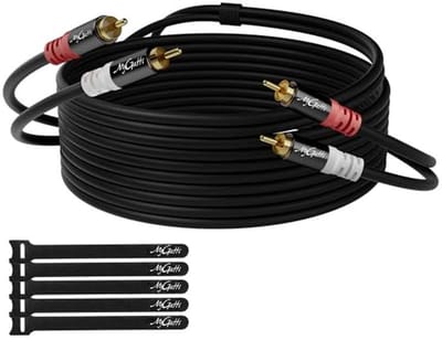 7,5 Meter RCA-kabel - Dubbel Afgeschermd Stereo-Audiokabel voor Hifi-Geluid en Home Theater