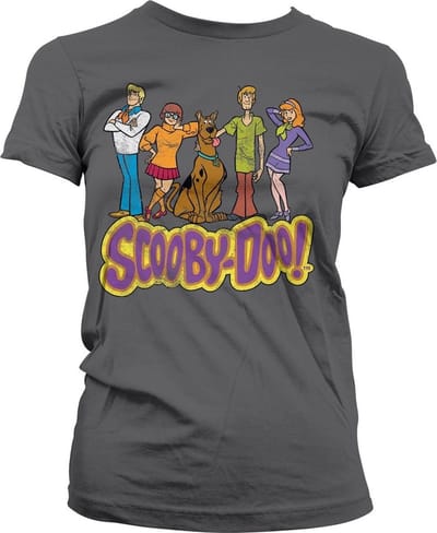 Team- Scooby Doo -T-shirt in distressed-stijl voor dames, donkergrijs